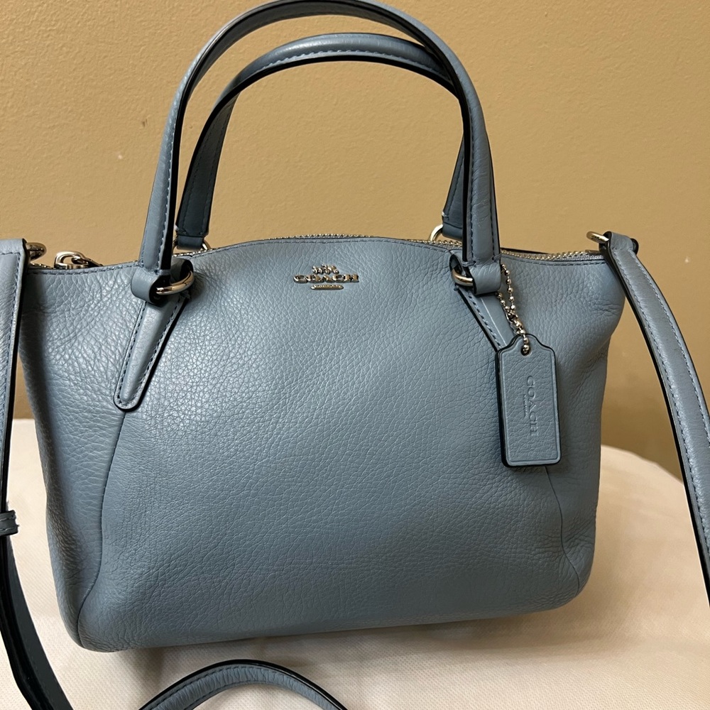Coach Kelsey Kelsey Blue Leather Satchel Crossbody - Picture 5 of 14